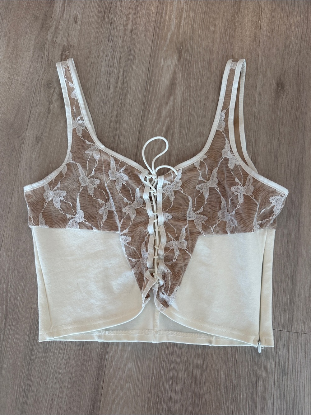 I AM GIA Merula Butterfly Corset Top White Large